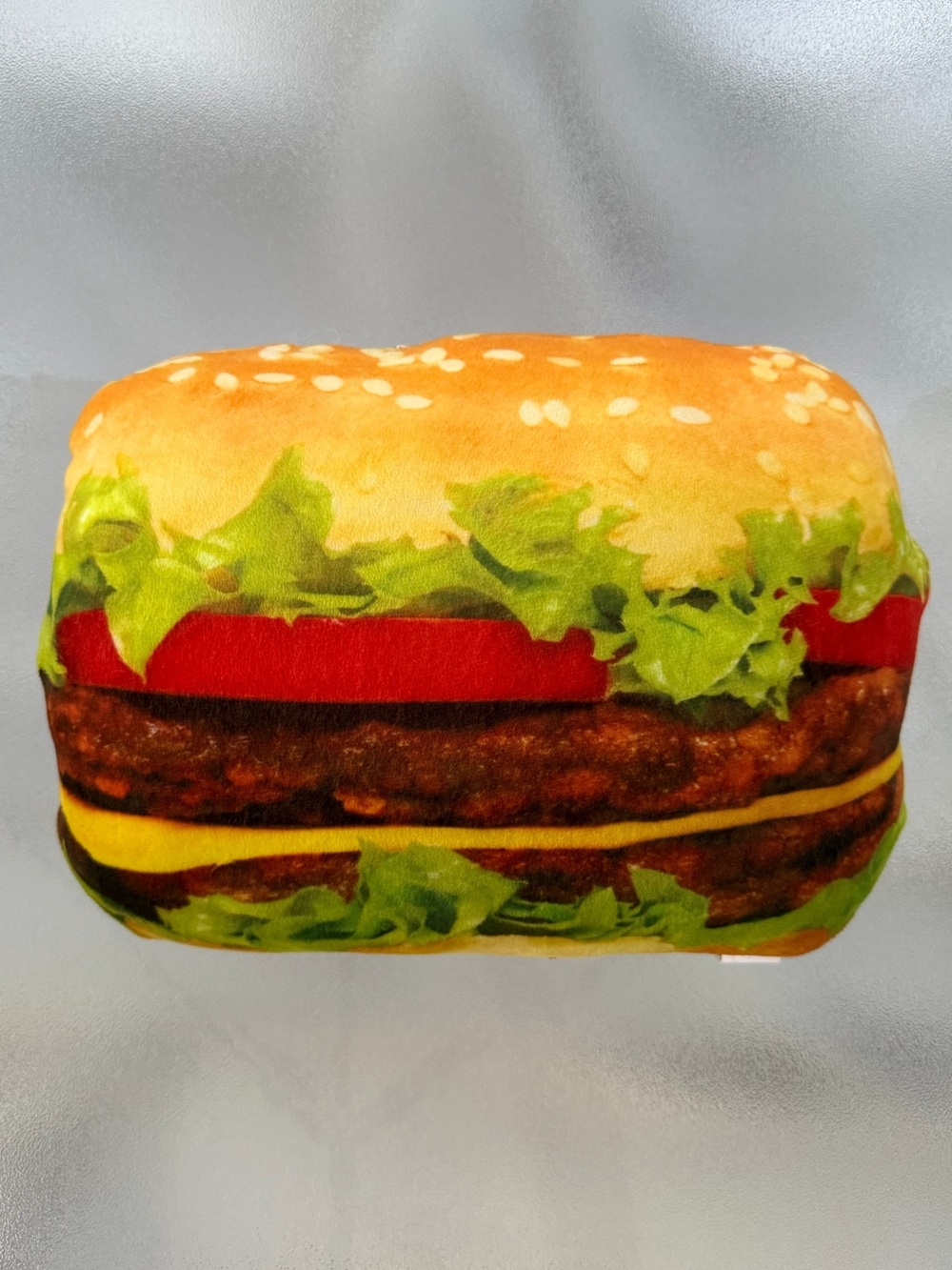 Double Cheeseburger 3D Photorealistic Decorative Plush Throw Pillow - Picture 2 of 6